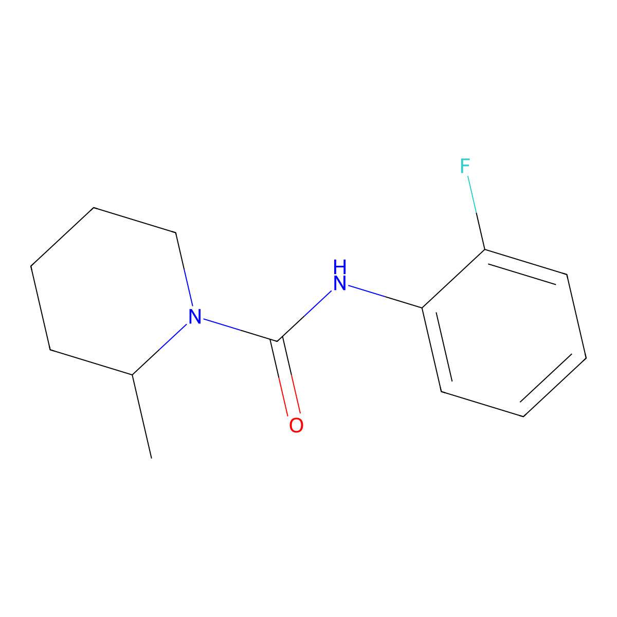 N-(2-fluorophenyl)-2-methylpiperidine-1-carboxamide molecular structure, CAS 712288-35-2