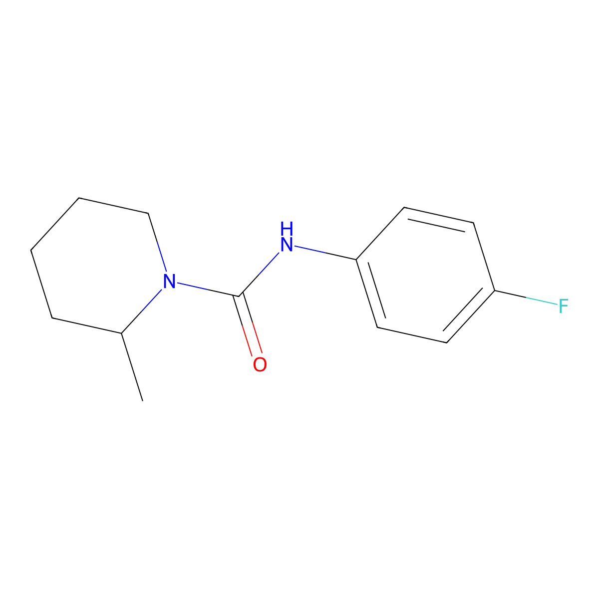 N-(4-fluorophenyl)-2-methylpiperidine-1-carboxamide molecular structure, CAS 712288-36-3