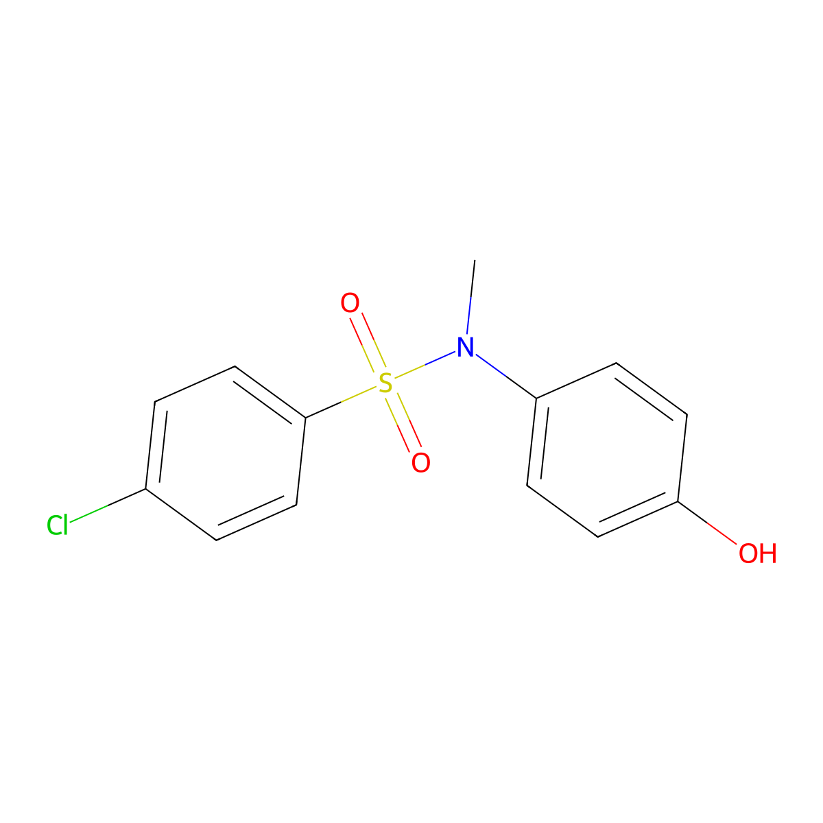 4-chloro-N-(4-hydroxyphenyl)-N-methylbenzene-1-sulfonamide molecular structure, CAS 712288-70-5