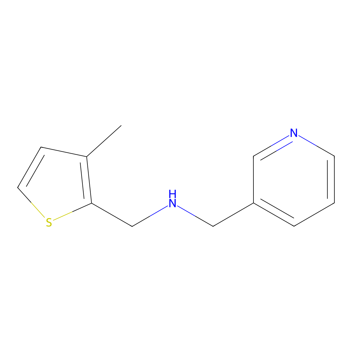 (3-Methyl-thiophen-2-ylmethyl)-pyridin-3-ylmethyl-amine molecular structure, CAS 712289-95-7