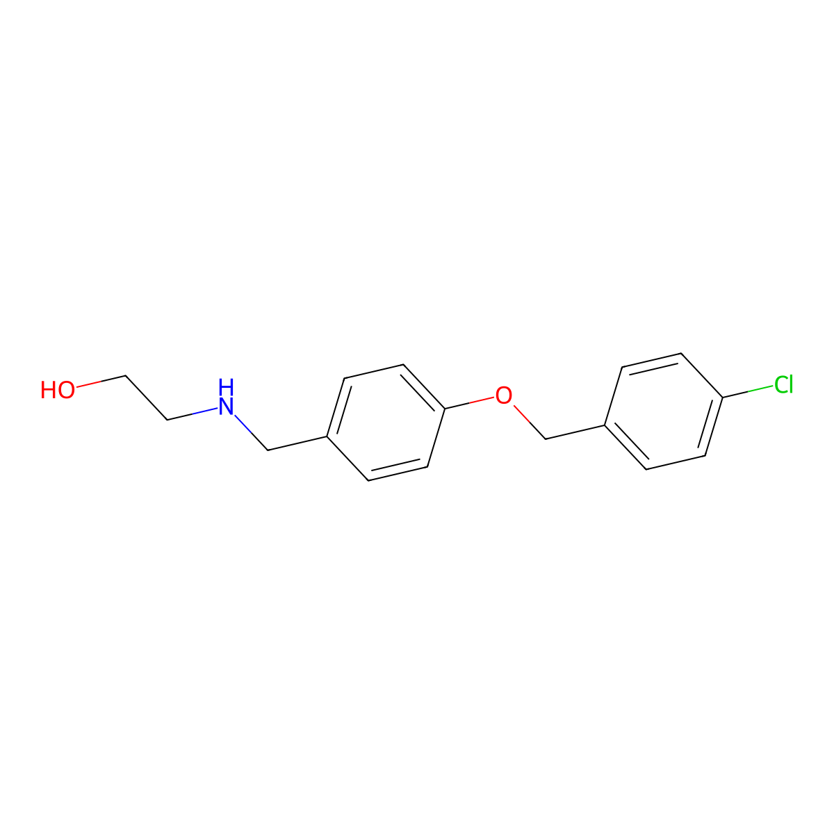 2-({4-[(4-Chlorobenzyl)oxy]benzyl}amino)ethanol molecular structure, CAS 712290-00-1