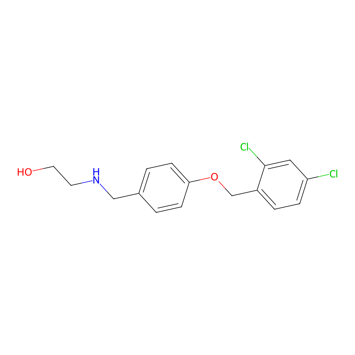 2-({4-[(2,4-Dichlorobenzyl)oxy]benzyl}amino)ethanol molecular structure, CAS 712290-01-2