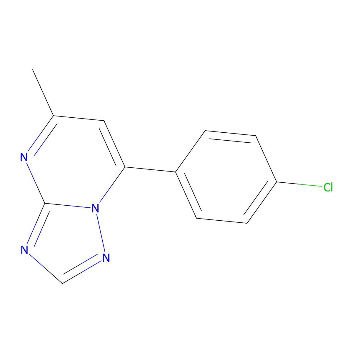 7-(4-Chlorophenyl)-5-methyl[1,2,4]triazolo[1,5-a]pyrimidine molecular structure, CAS 712290-06-7