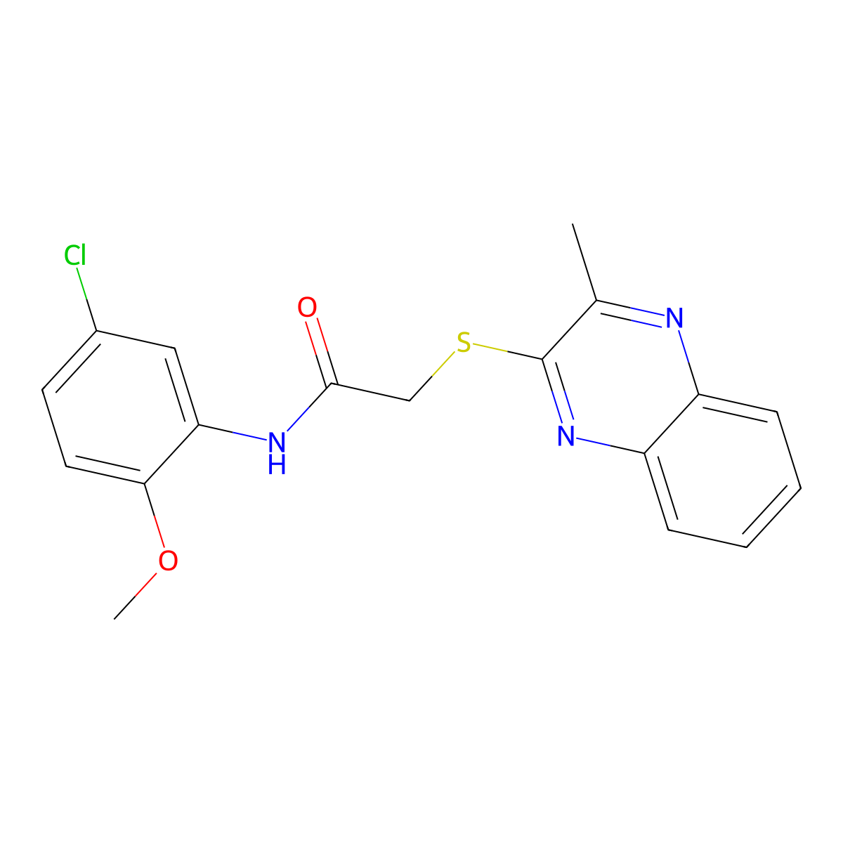 N-(5-chloro-2-methoxyphenyl)-2-[(3-methylquinoxalin-2-yl)sulfanyl]acetamide molecular structure, CAS 712290-08-9
