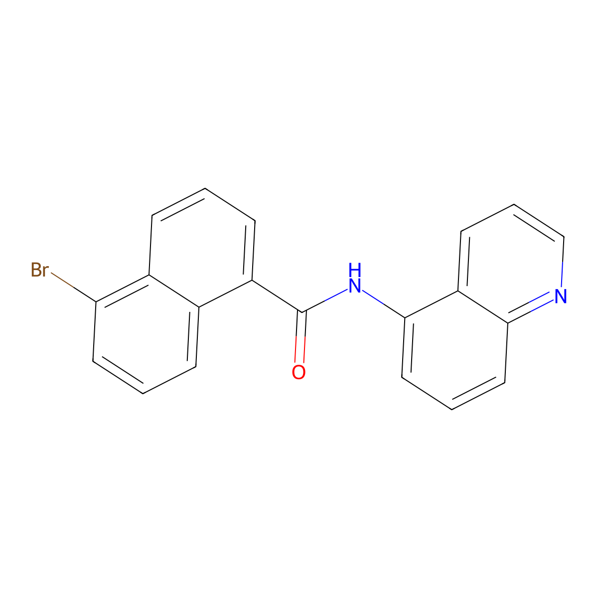 5-bromo-N-quinolin-5-ylnaphthalene-1-carboxamide molecular structure, CAS 712290-59-0