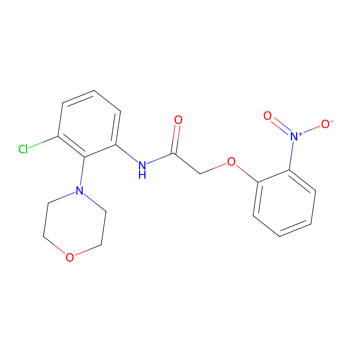 N-(3-chloro-2-morpholin-4-ylphenyl)-2-(2-nitrophenoxy)acetamide molecular structure, CAS 712290-70-5