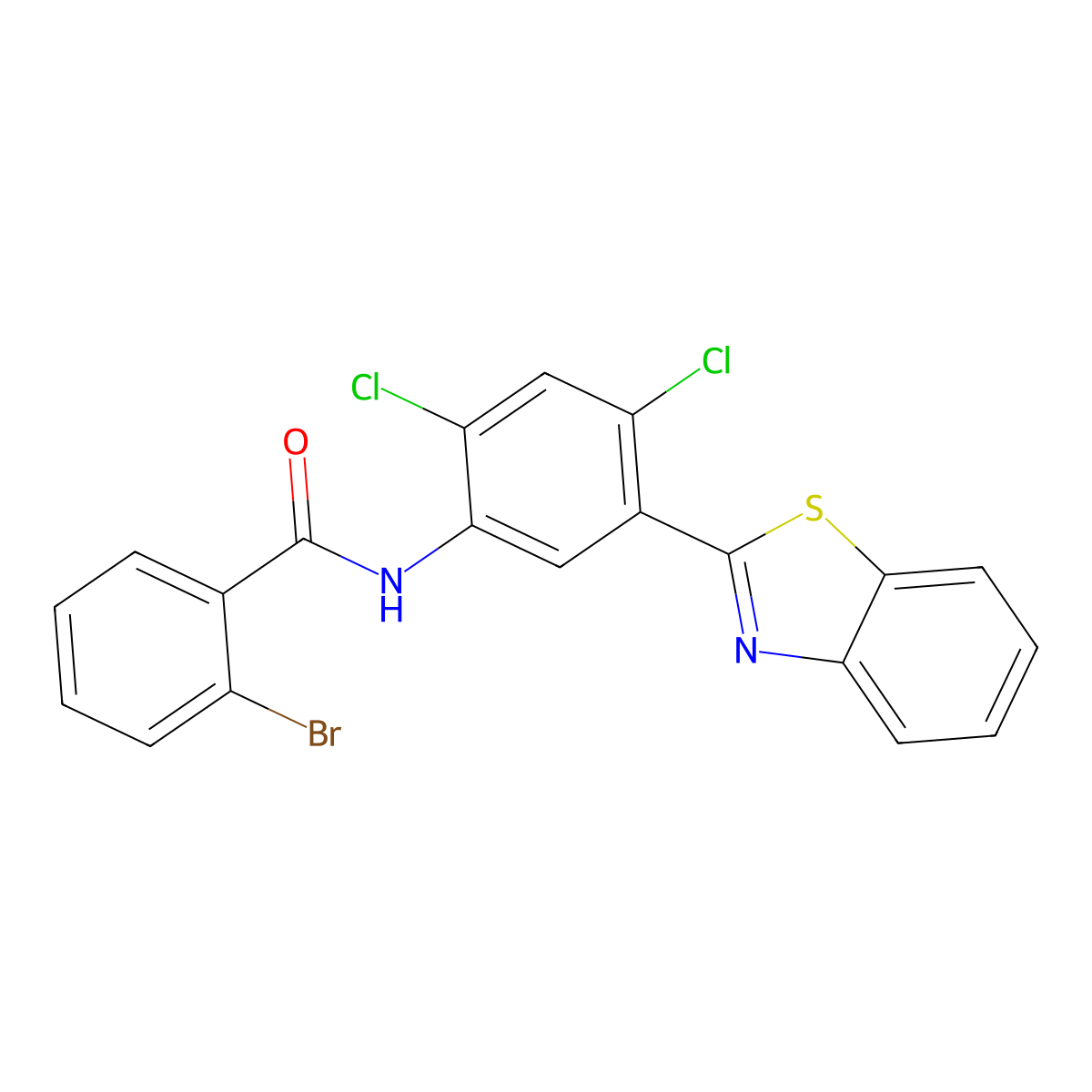 N-[5-(1,3-benzothiazol-2-yl)-2,4-dichlorophenyl]-2-bromobenzamide molecular structure, CAS 712290-87-4