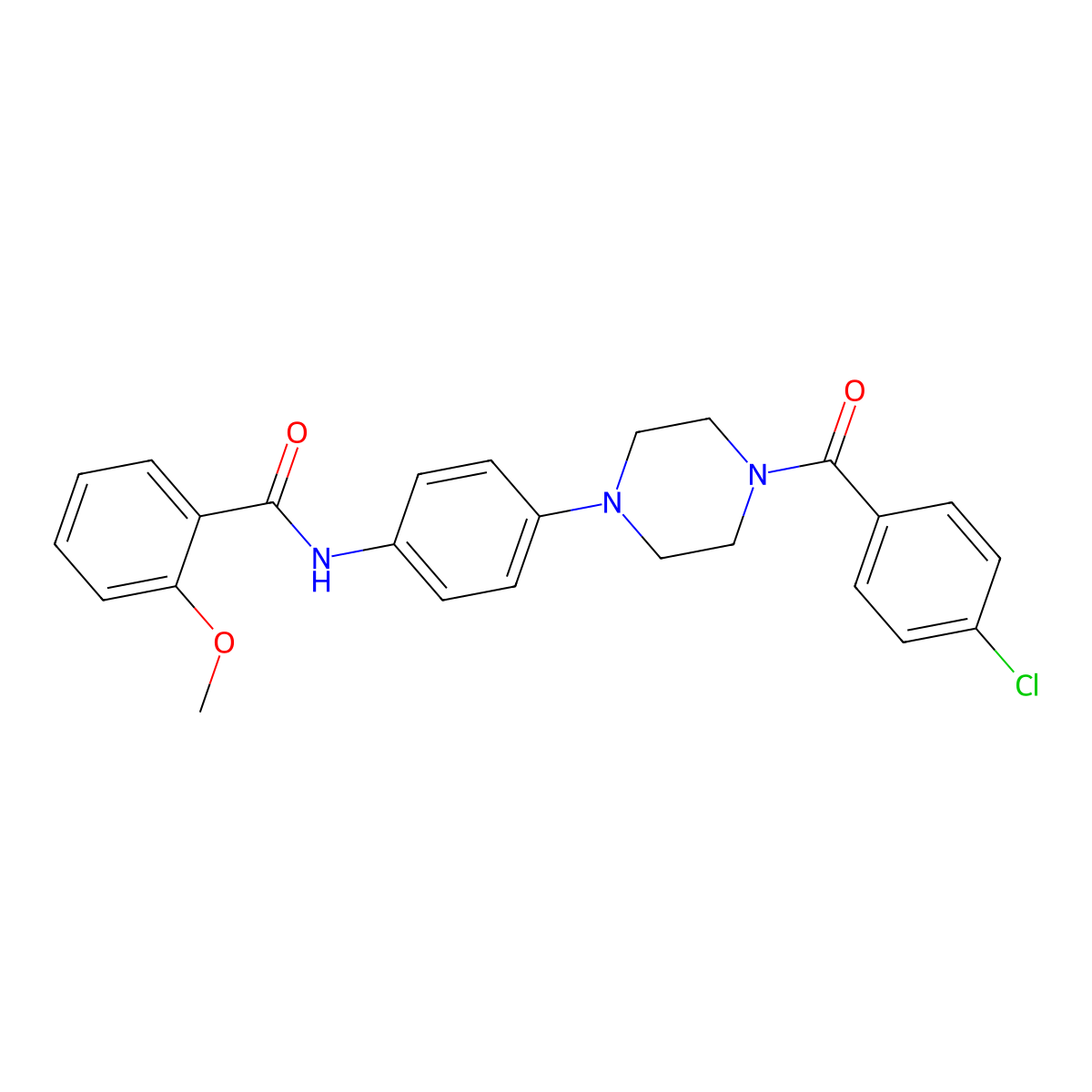 N-[4-[4-(4-chlorobenzoyl)piperazin-1-yl]phenyl]-2-methoxybenzamide molecular structure, CAS 712290-92-1
