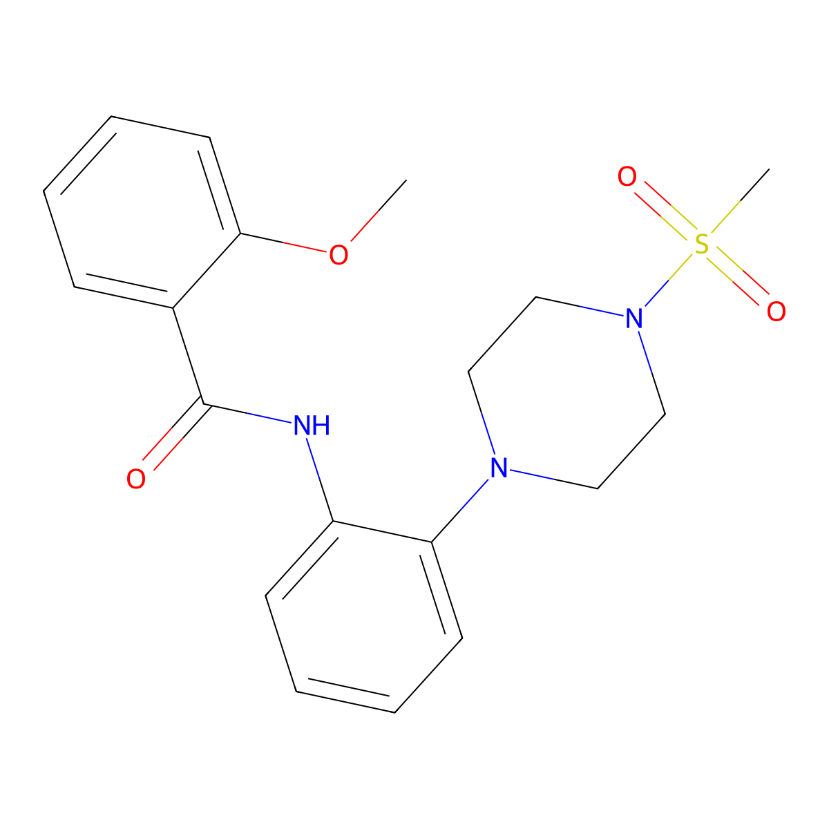 2-methoxy-N-{2-[4-(methylsulfonyl)-1-piperazinyl]phenyl}benzamide molecular structure, CAS 712290-93-2