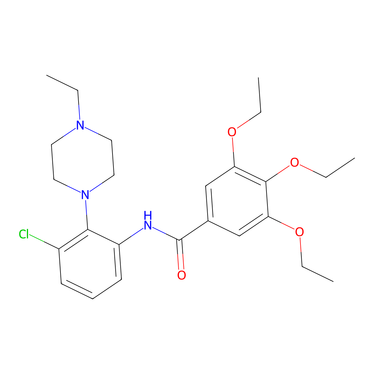 N-[3-chloro-2-(4-ethylpiperazin-1-yl)phenyl]-3,4,5-triethoxybenzamide molecular structure, CAS 712290-97-6