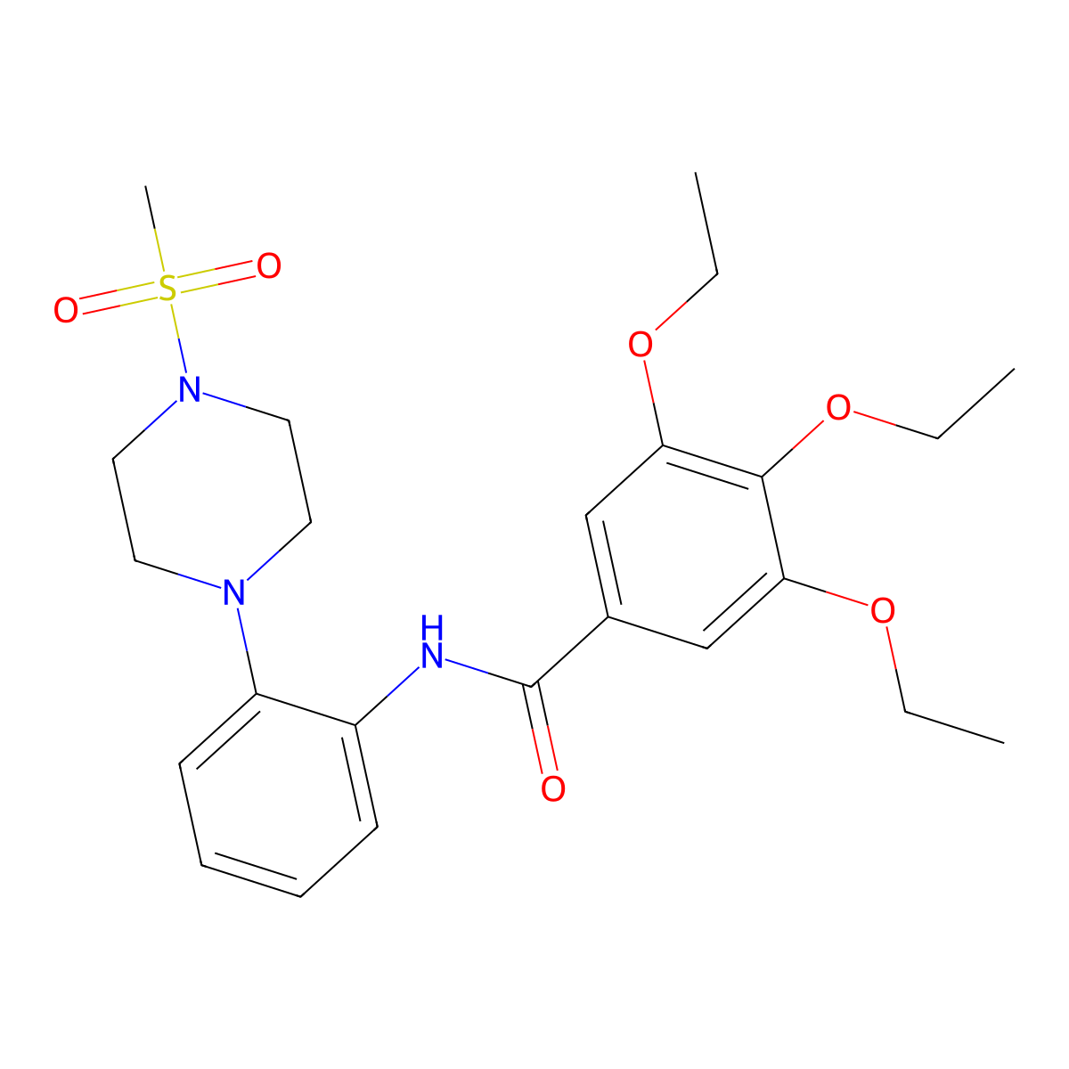 3,4,5-triethoxy-N-{2-[4-(methylsulfonyl)-1-piperazinyl]phenyl}benzamide molecular structure, CAS 712290-99-8