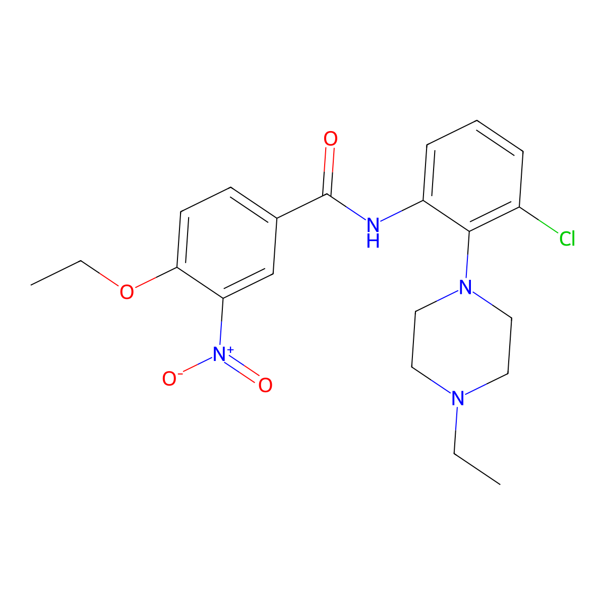 N-[3-chloro-2-(4-ethylpiperazin-1-yl)phenyl]-4-ethoxy-3-nitrobenzamide molecular structure, CAS 712291-02-6