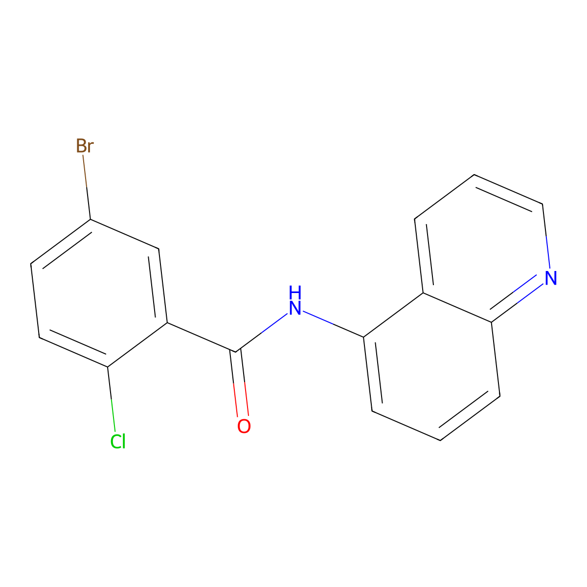 5-bromo-2-chloro-N-quinolin-5-ylbenzamide molecular structure, CAS 712291-33-3