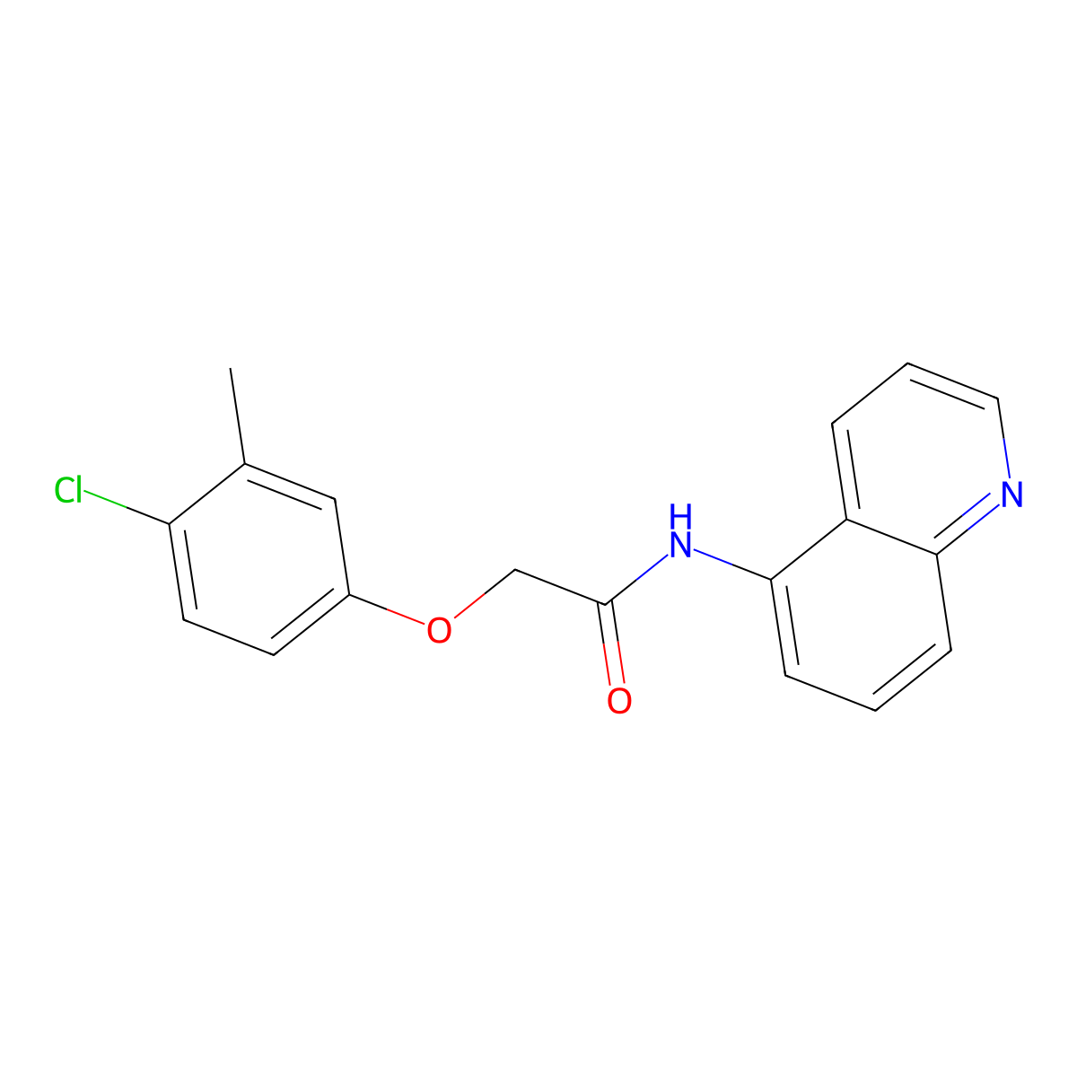 2-(4-chloro-3-methylphenoxy)-N-quinolin-5-ylacetamide molecular structure, CAS 712291-40-2