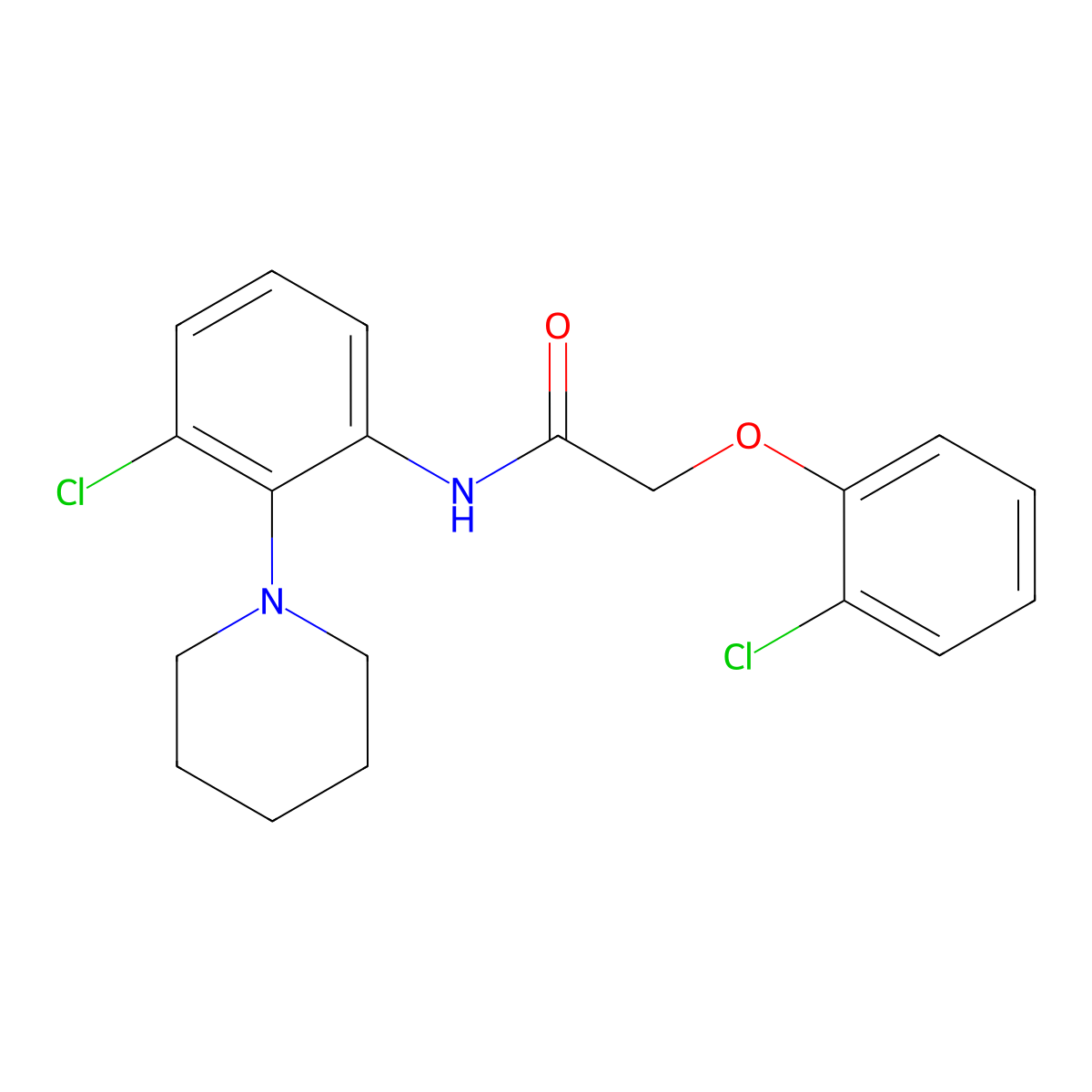 2-(2-chlorophenoxy)-N-(3-chloro-2-piperidin-1-ylphenyl)acetamide molecular structure, CAS 712291-41-3
