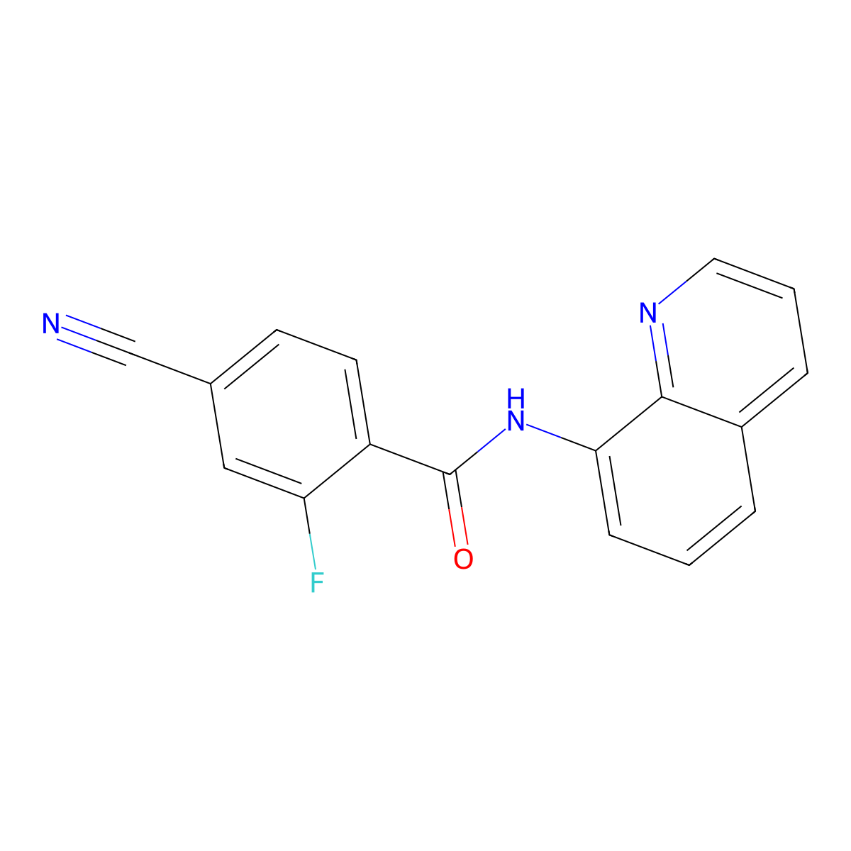 4-cyano-2-fluoro-N-quinolin-8-ylbenzamide molecular structure, CAS 712291-51-5