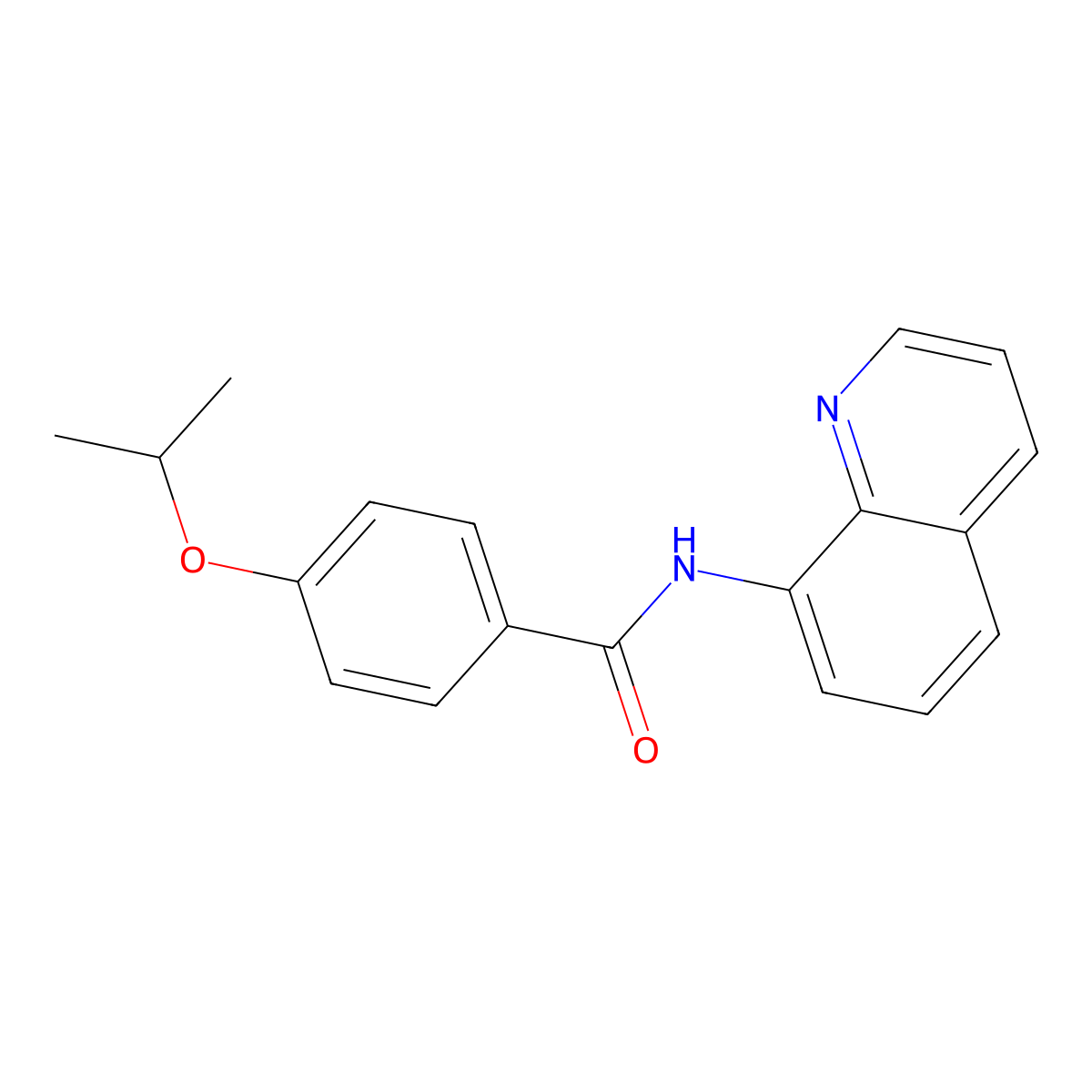 4-propan-2-yloxy-N-quinolin-8-ylbenzamide molecular structure, CAS 712291-52-6