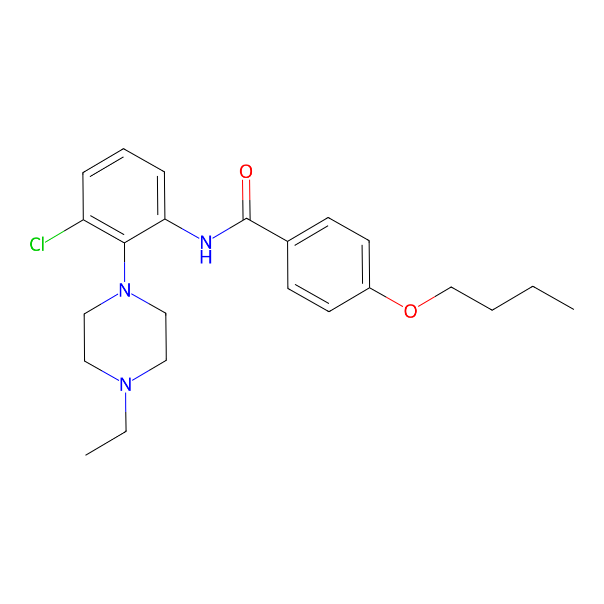 4-butoxy-N-[3-chloro-2-(4-ethylpiperazin-1-yl)phenyl]benzamide molecular structure, CAS 712291-54-8