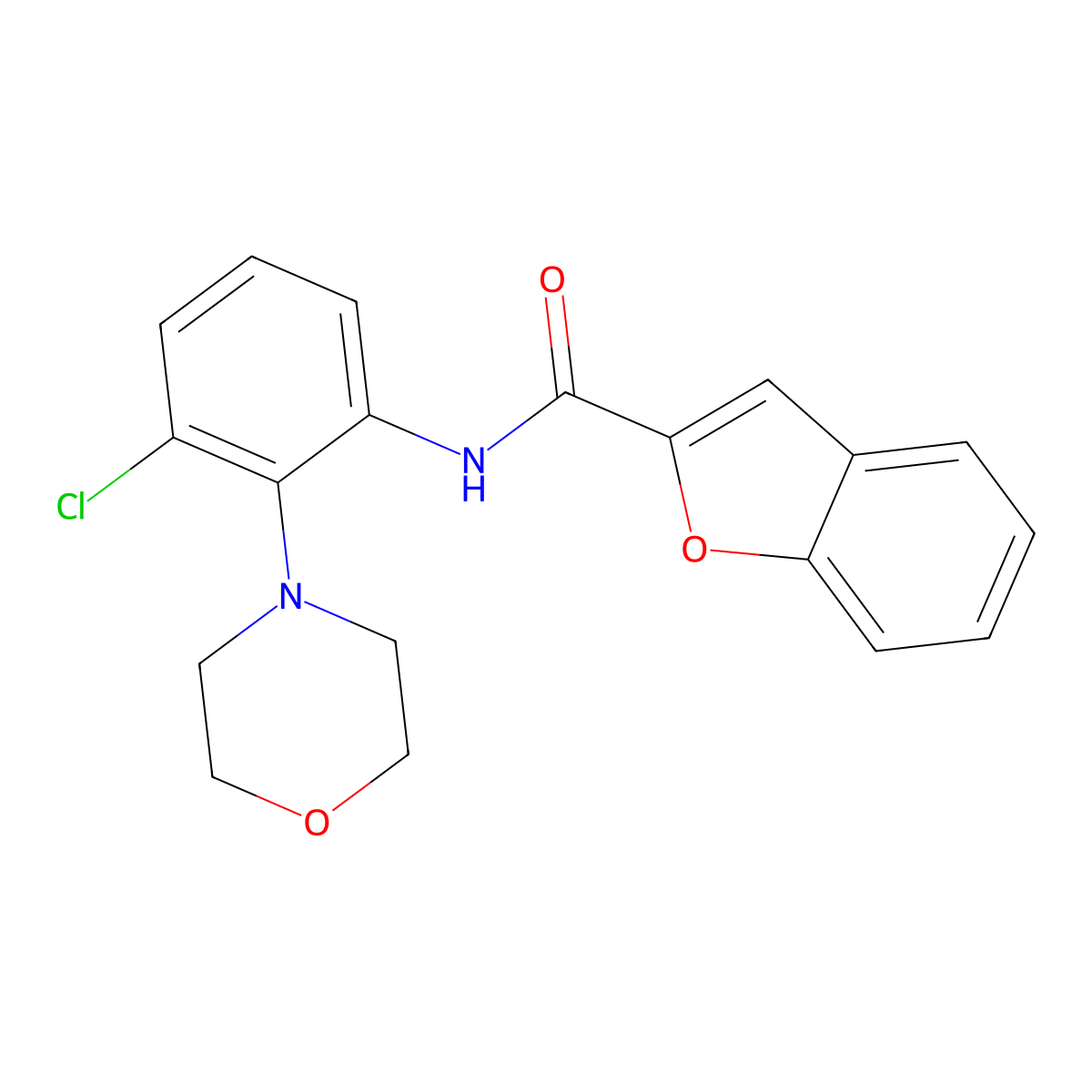 N-[3-chloro-2-(4-morpholinyl)phenyl]-1-benzofuran-2-carboxamide molecular structure, CAS 712291-65-1