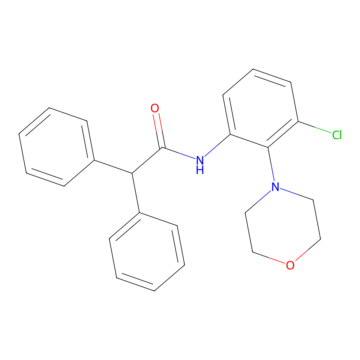 N-(3-chloro-2-morpholin-4-ylphenyl)-2,2-diphenylacetamide molecular structure, CAS 712291-71-9