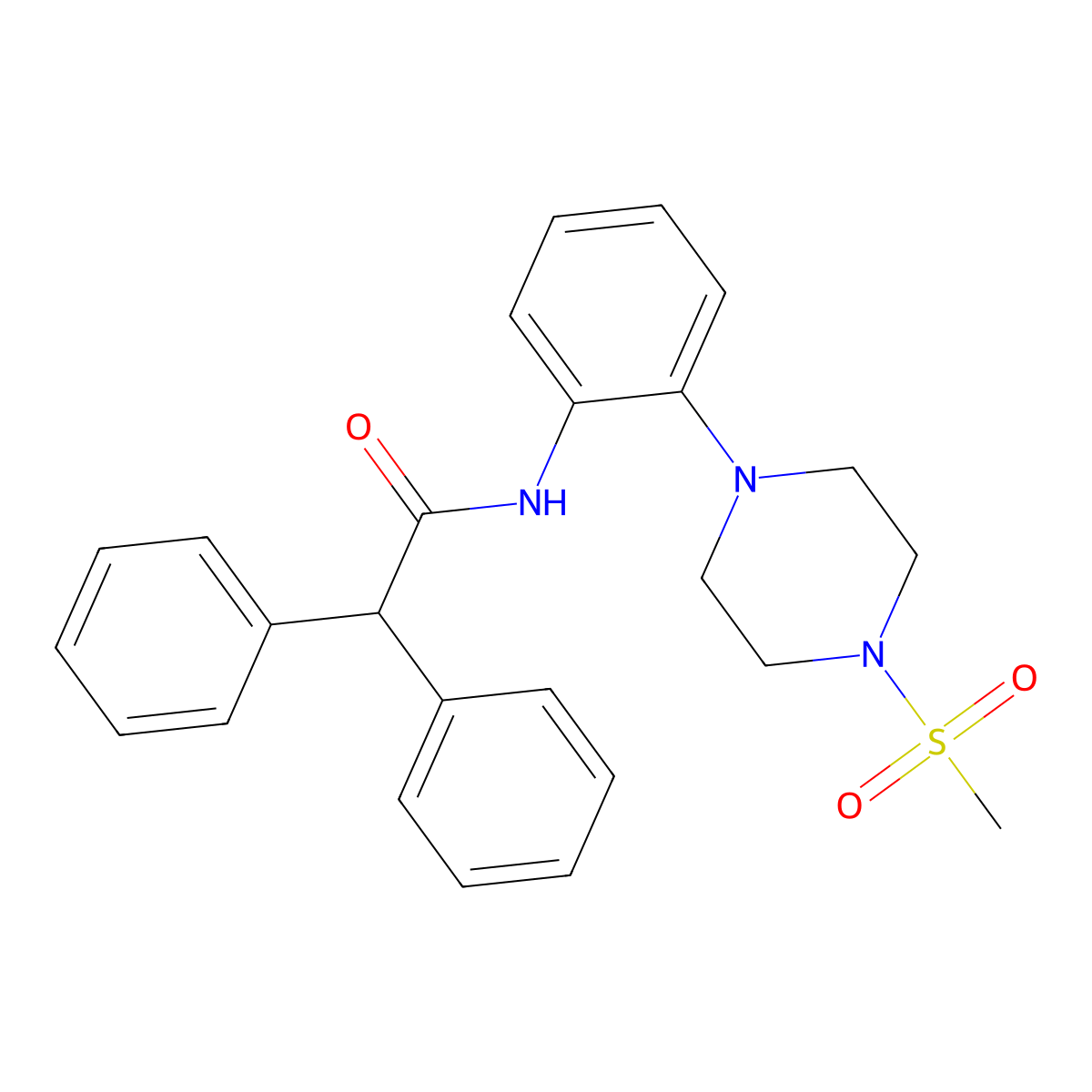 N-{2-[4-(methylsulfonyl)-1-piperazinyl]phenyl}-2,2-diphenylacetamide molecular structure, CAS 712291-74-2