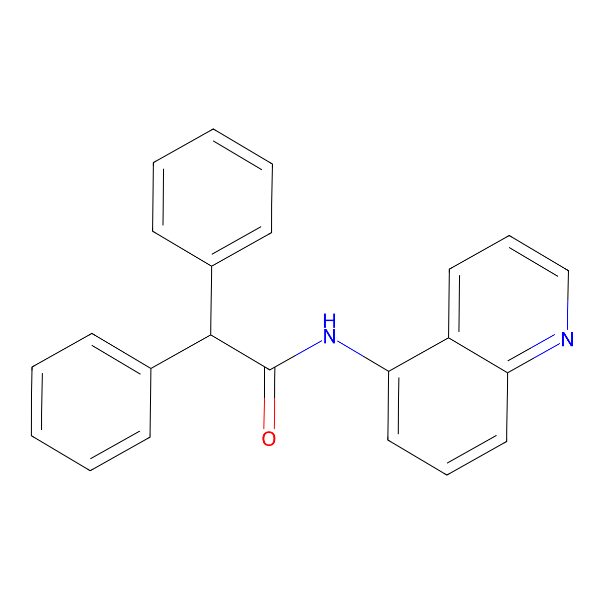 2,2-diphenyl-N-quinolin-5-ylacetamide molecular structure, CAS 712291-76-4
