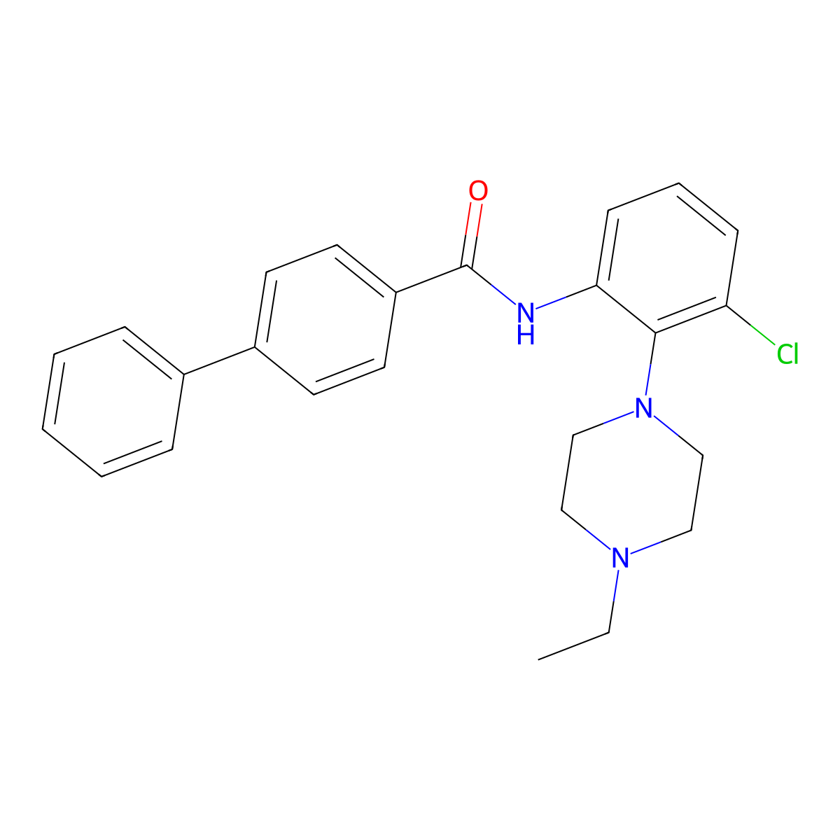 N-[3-chloro-2-(4-ethylpiperazin-1-yl)phenyl]-4-phenylbenzamide molecular structure, CAS 712291-78-6