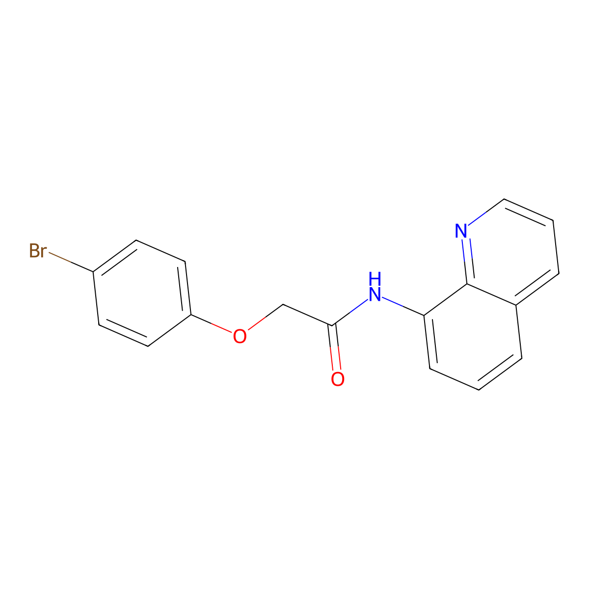 2-(4-bromophenoxy)-N-quinolin-8-ylacetamide molecular structure, CAS 712291-83-3