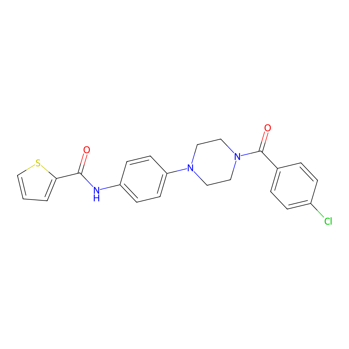 N-[4-[4-(4-chlorobenzoyl)piperazin-1-yl]phenyl]thiophene-2-carboxamide molecular structure, CAS 712291-88-8