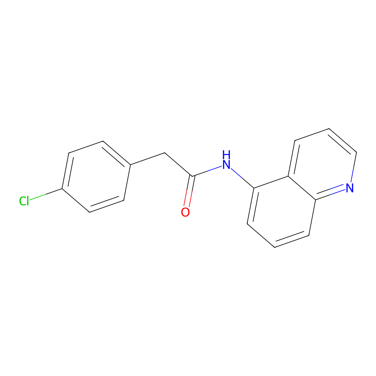 2-(4-chlorophenyl)-N-quinolin-5-ylacetamide molecular structure, CAS 712291-94-6