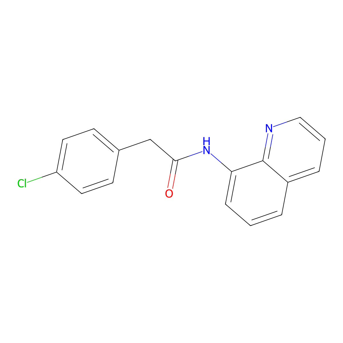 2-(4-chlorophenyl)-N-quinolin-8-ylacetamide molecular structure, CAS 712291-95-7