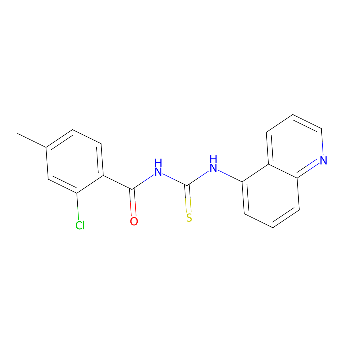 2-chloro-4-methyl-N-(quinolin-5-ylcarbamothioyl)benzamide molecular structure, CAS 712292-06-3