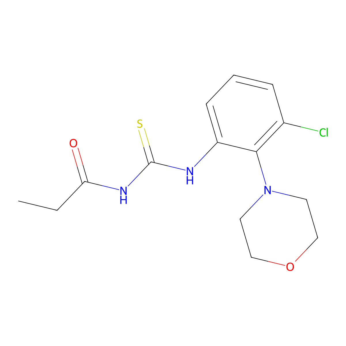 N-[(3-chloro-2-morpholin-4-ylphenyl)carbamothioyl]propanamide molecular structure, CAS 712292-10-9