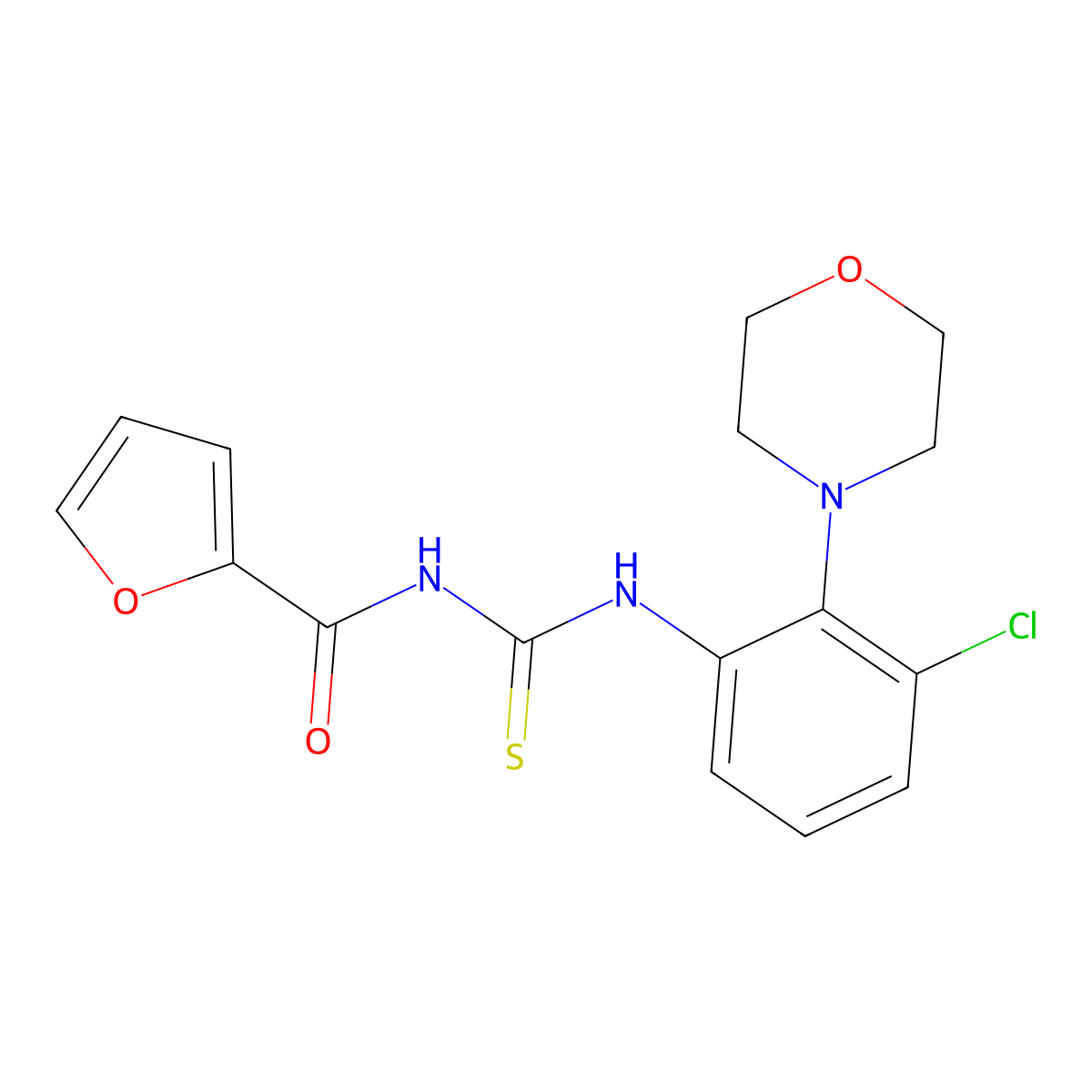 N-[(3-chloro-2-morpholin-4-ylphenyl)carbamothioyl]furan-2-carboxamide molecular structure, CAS 712292-31-4