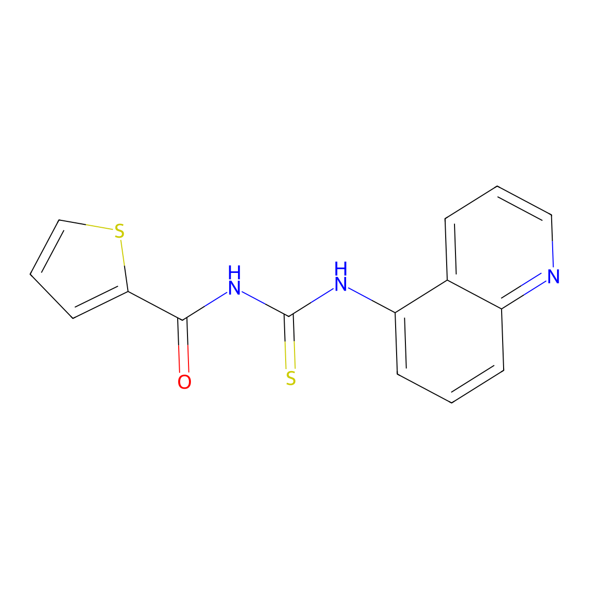 N-(quinolin-5-ylcarbamothioyl)thiophene-2-carboxamide molecular structure, CAS 712292-62-1