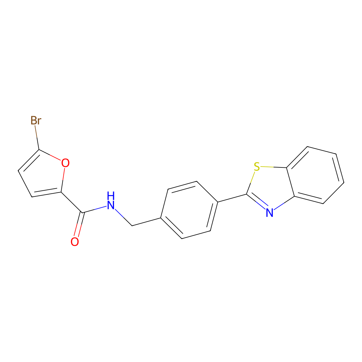 N-[4-(1,3-benzothiazol-2-yl)benzyl]-5-bromo-2-furamide molecular structure, CAS 712293-01-1