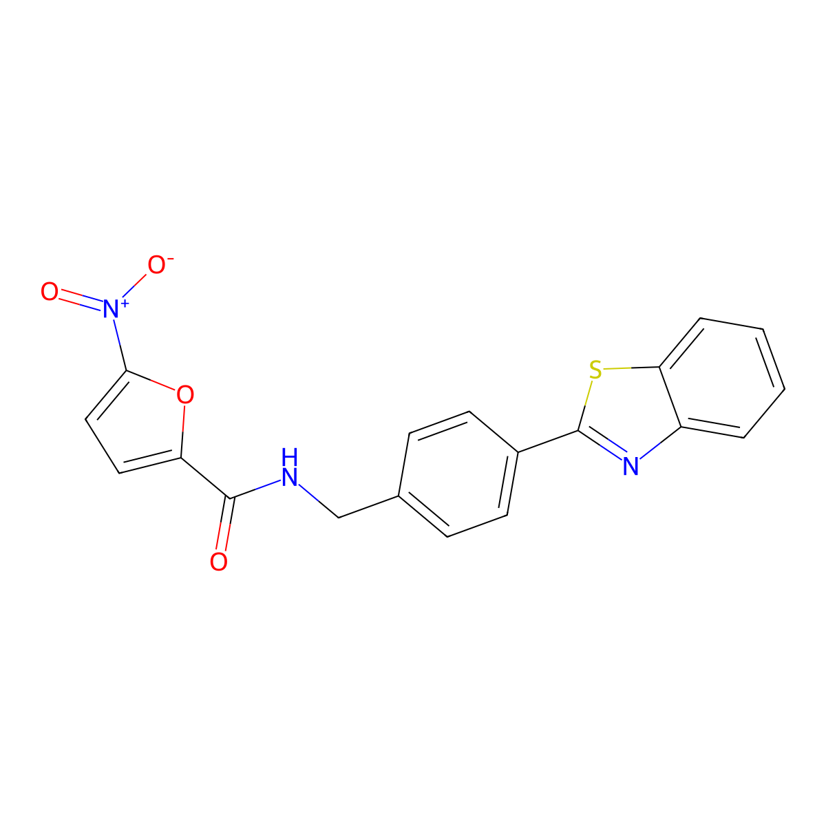 N-[[4-(1,3-benzothiazol-2-yl)phenyl]methyl]-5-nitrofuran-2-carboxamide molecular structure, CAS 712293-02-2