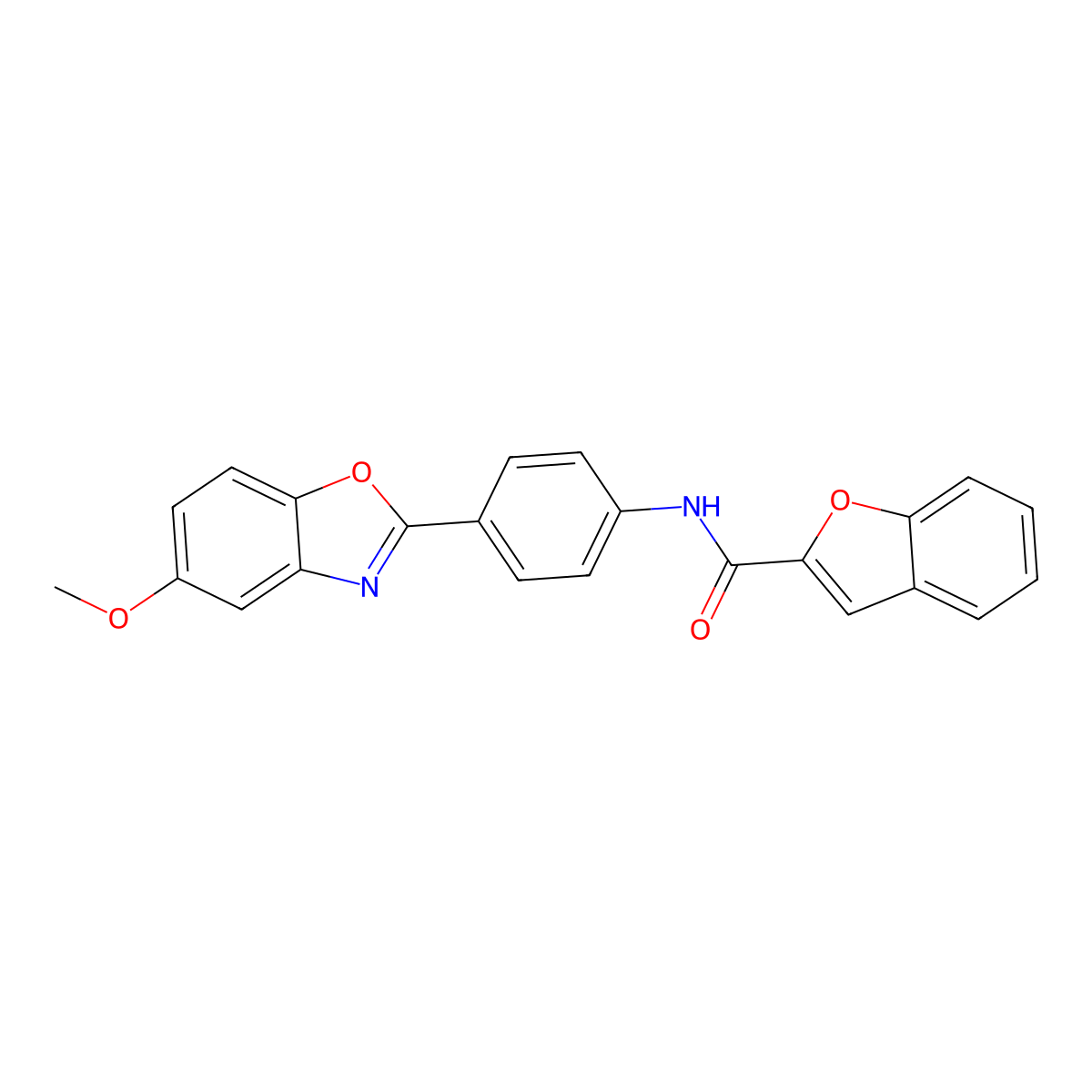 N-[4-(5-methoxy-1,3-benzoxazol-2-yl)phenyl]-1-benzofuran-2-carboxamide molecular structure, CAS 712293-64-6