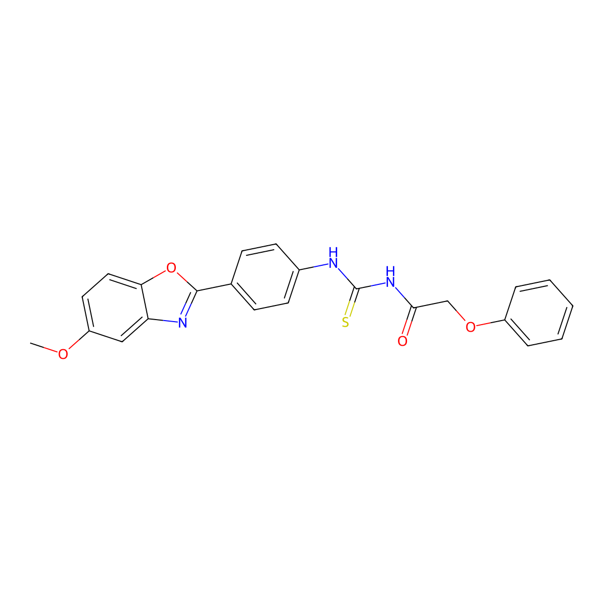 N-[[4-(5-methoxy-1,3-benzoxazol-2-yl)phenyl]carbamothioyl]-2-phenoxyacetamide molecular structure, CAS 712293-68-0