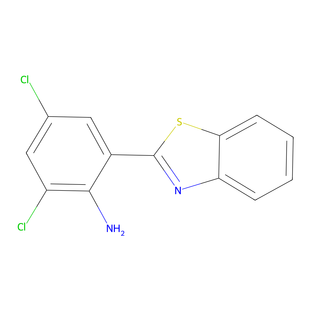 2-(1,3-Benzothiazol-2-yl)-4,6-dichloroaniline molecular structure, CAS 712293-69-1