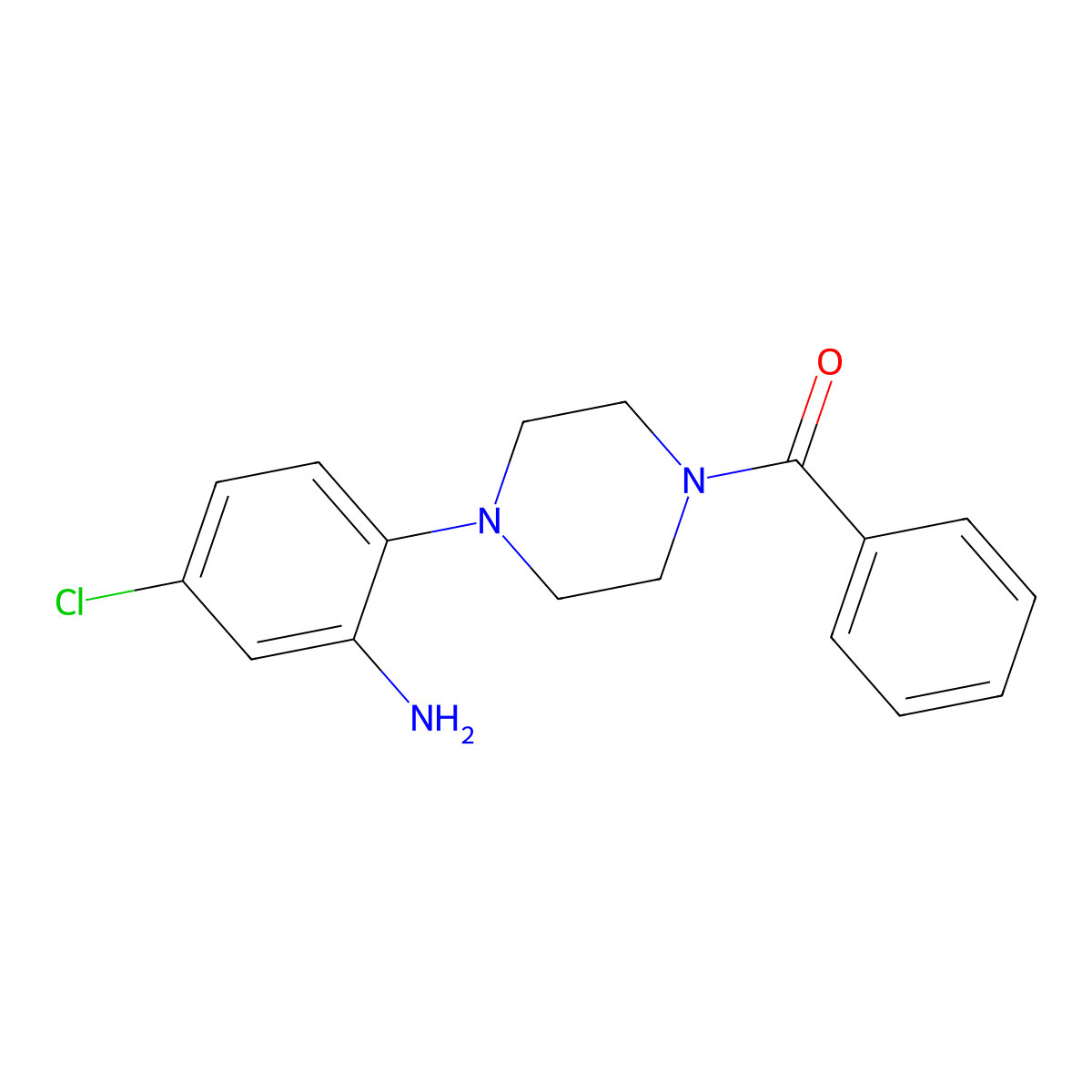 [4-(2-Amino-4-chlorophenyl)piperazin-1-yl](phenyl)methanone molecular structure, CAS 712293-70-4