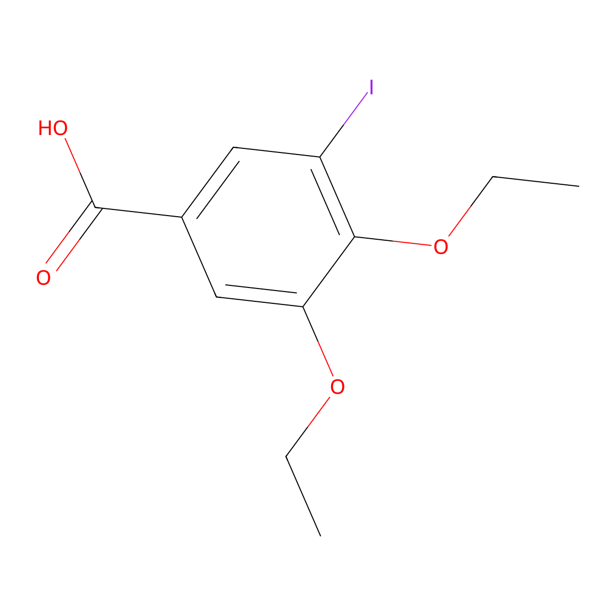 3,4-Diethoxy-5-iodobenzoic acid molecular structure, CAS 712294-47-8