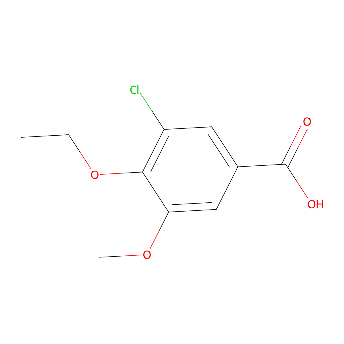 3-Chloro-4-ethoxy-5-methoxybenzoic acid molecular structure, CAS 712294-48-9