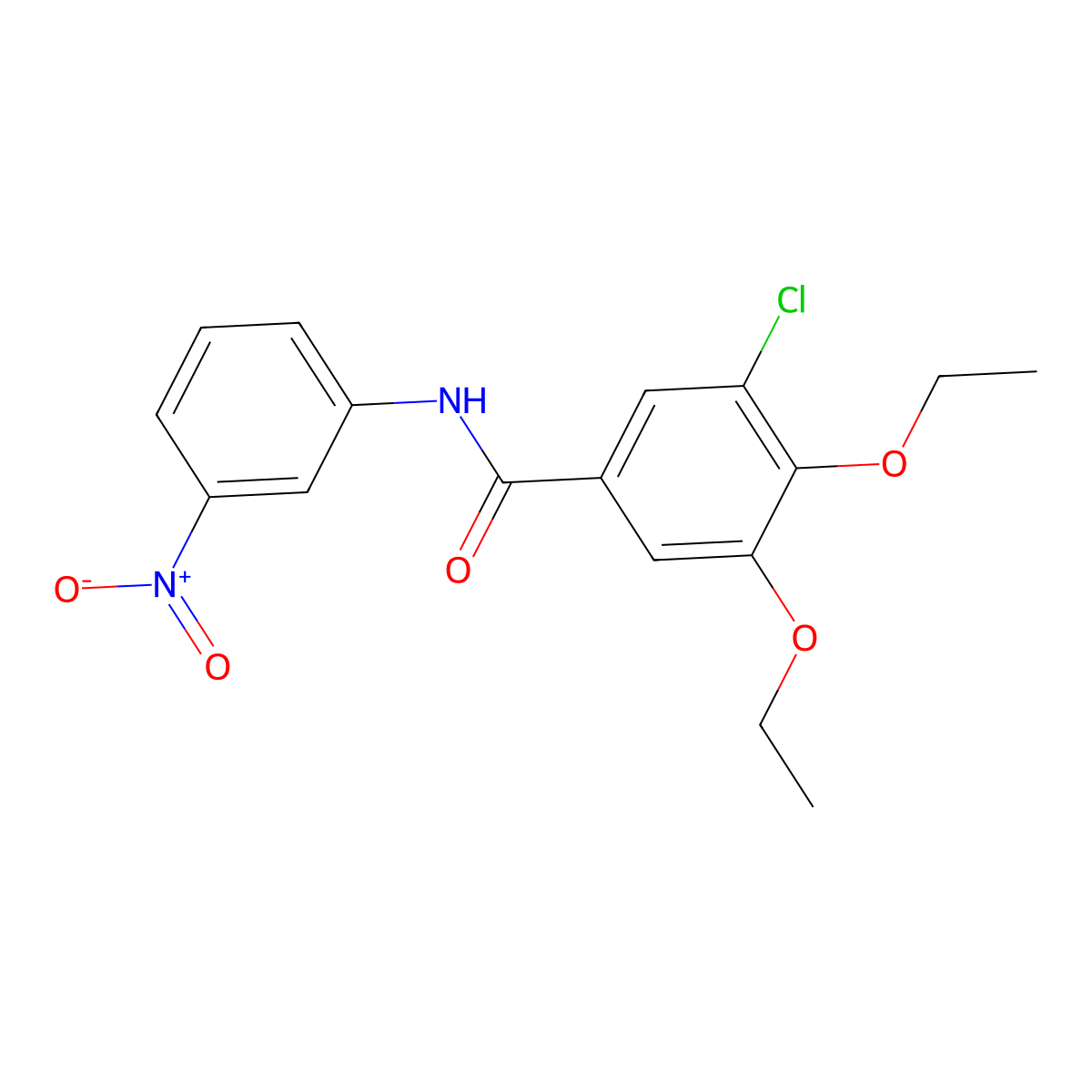 3-chloro-4,5-diethoxy-N-(3-nitrophenyl)benzamide molecular structure, CAS 712294-49-0