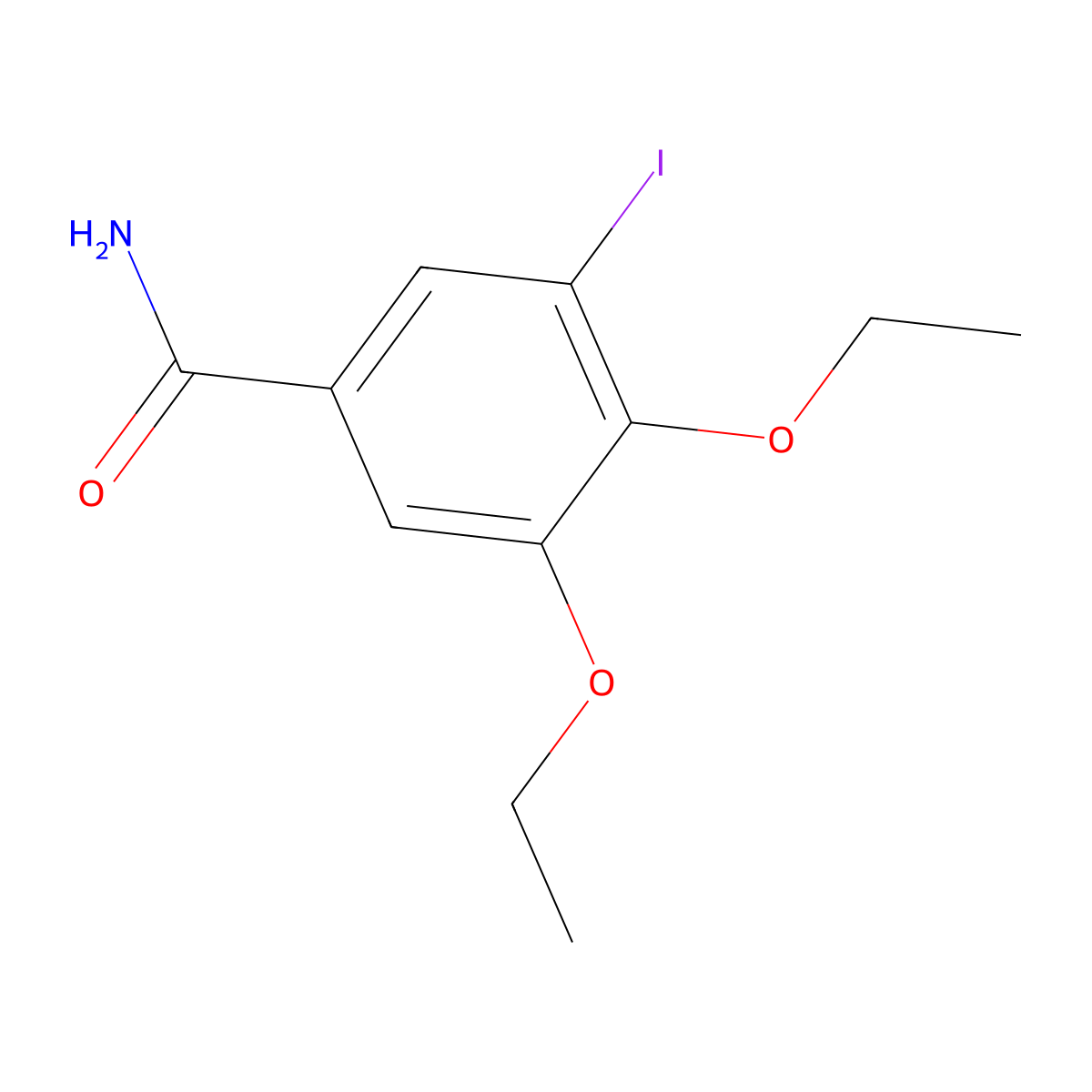 3,4-Diethoxy-5-iodobenzamide molecular structure, CAS 712294-57-0