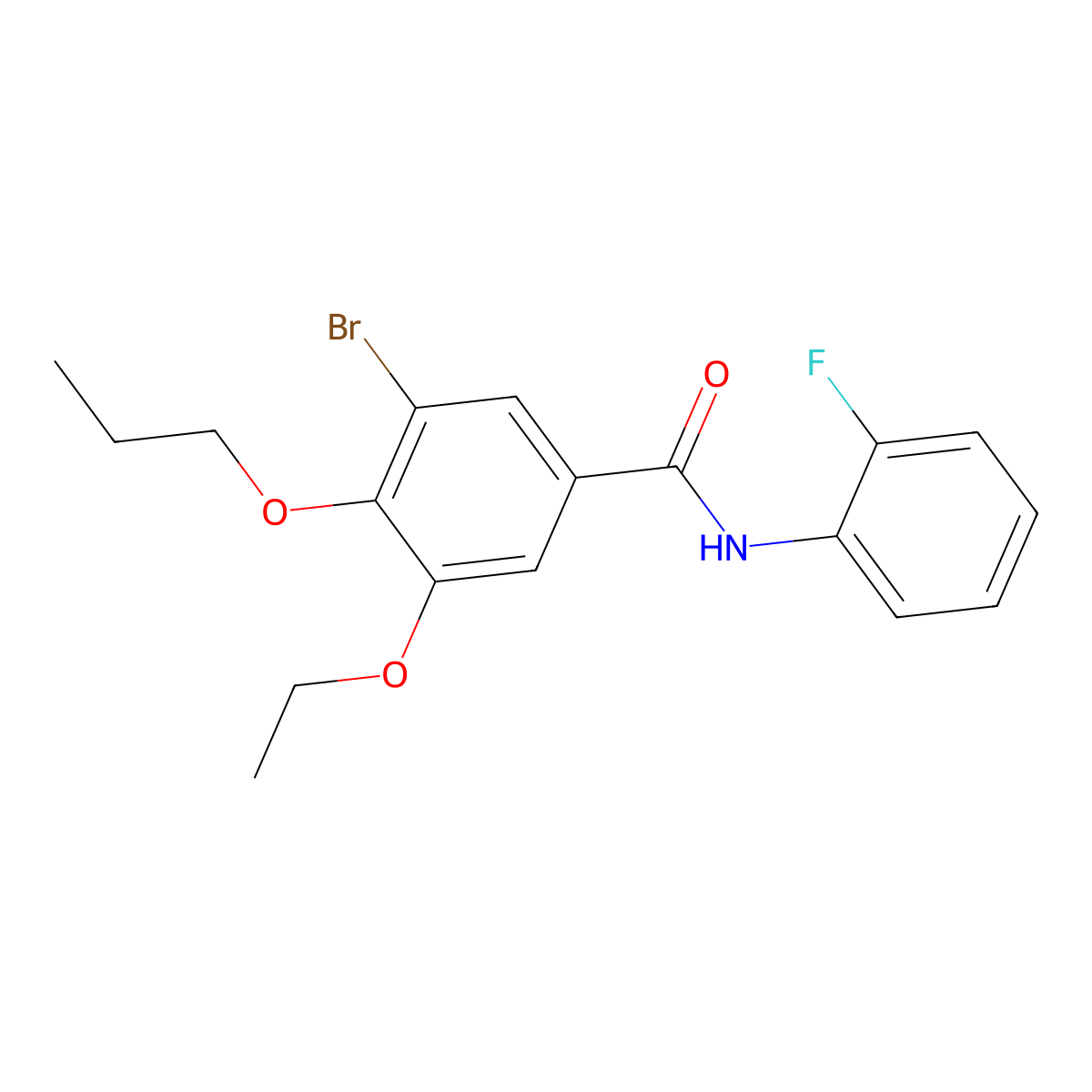 3-bromo-5-ethoxy-N-(2-fluorophenyl)-4-propoxybenzamide molecular structure, CAS 712294-77-4