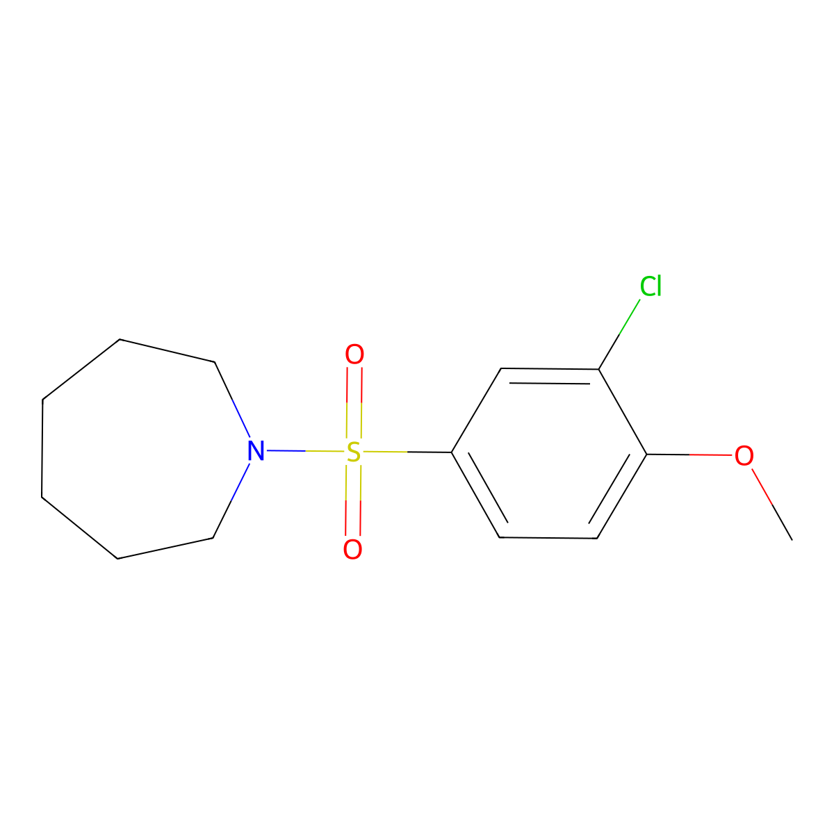1-[(3-Chloro-4-methoxyphenyl)sulfonyl]azepane molecular structure, CAS 712295-34-6