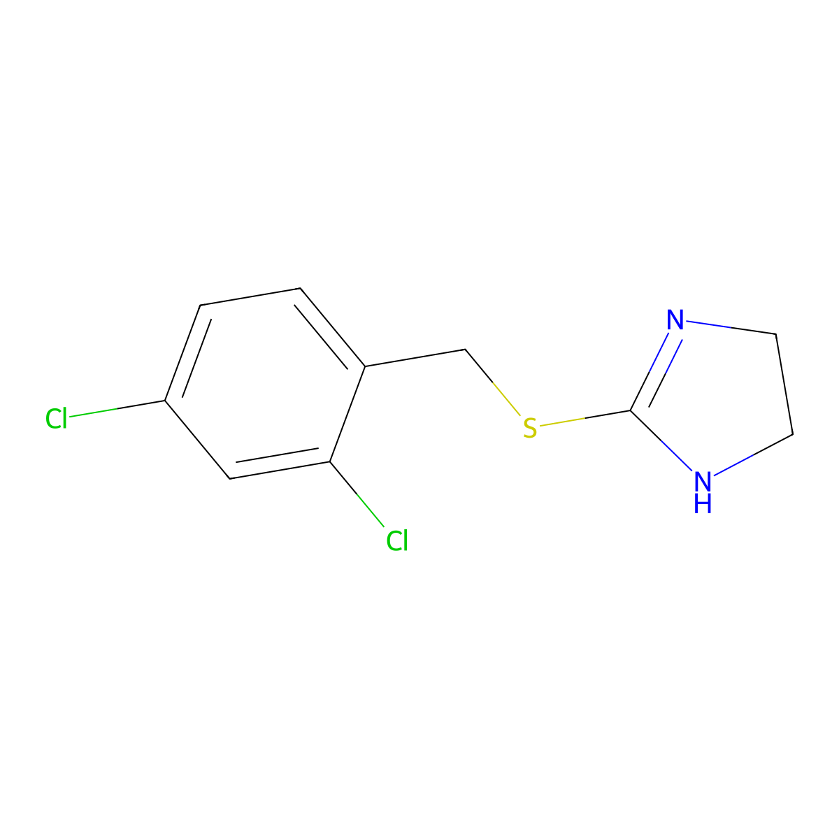 2-{[(2,4-dichlorophenyl)methyl]sulfanyl}-4,5-dihydro-1H-imidazole molecular structure, CAS 712295-57-3