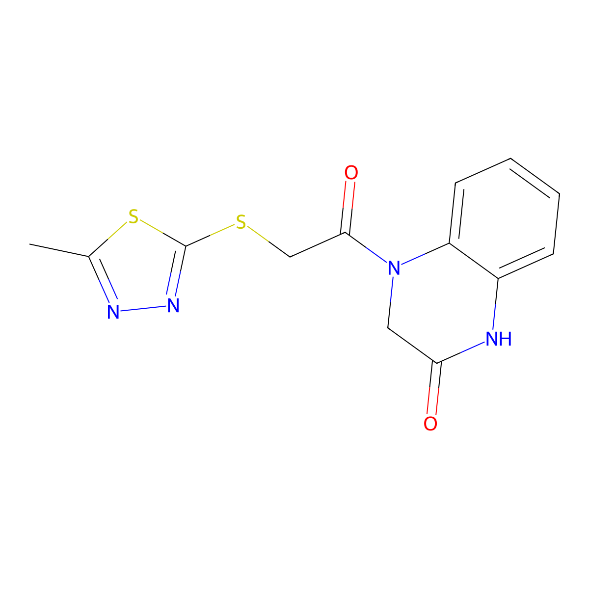 4-[2-[(5-Methyl-1,3,4-thiadiazol-2-yl)sulfanyl]acetyl]-1,3-dihydroquinoxalin-2-one molecular structure, CAS 712295-69-7