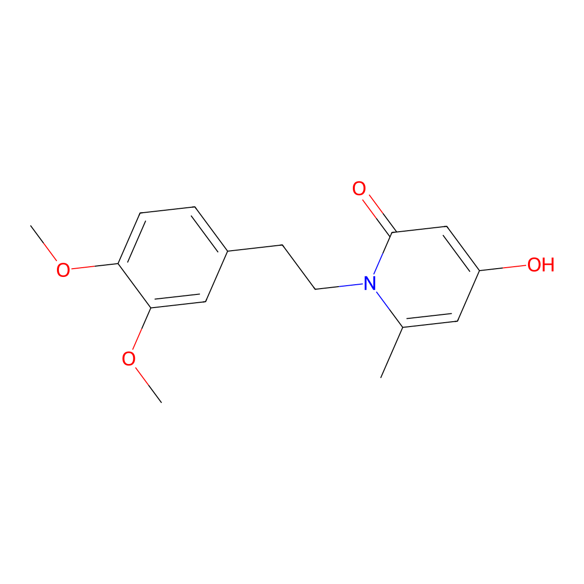 1-(3,4-dimethoxyphenethyl)-4-hydroxy-6-methylpyridin-2(1H)-one molecular structure, CAS 712295-79-9